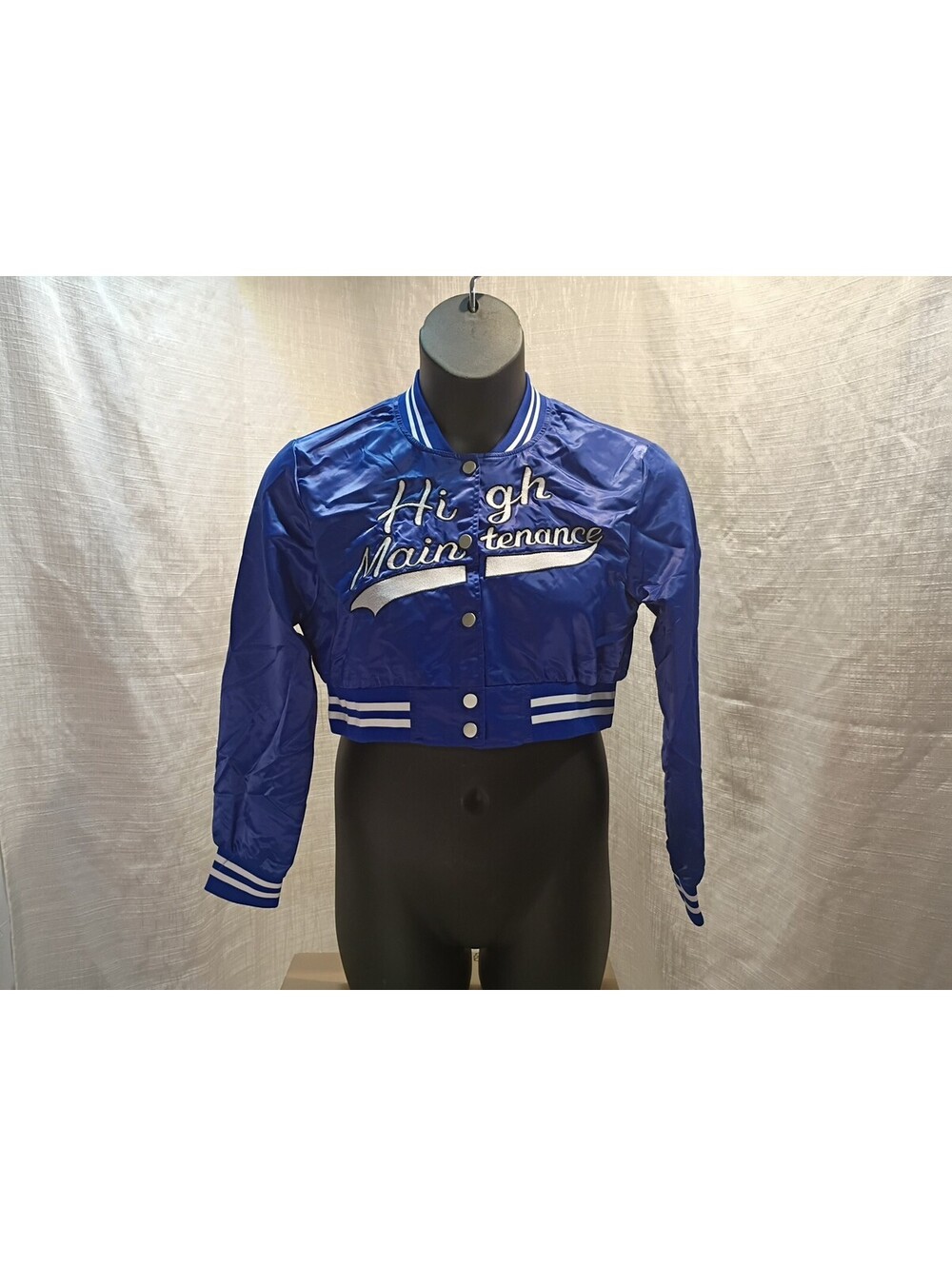 High Maintenance Crop Top Blue Jacket